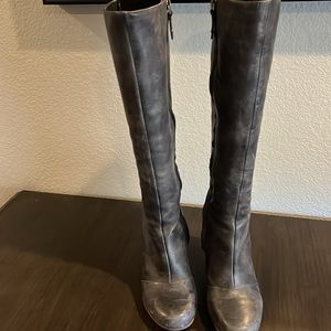 Navy UGG leather boots